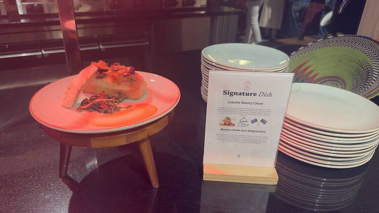 A dish on display at Oceania’s buffet.