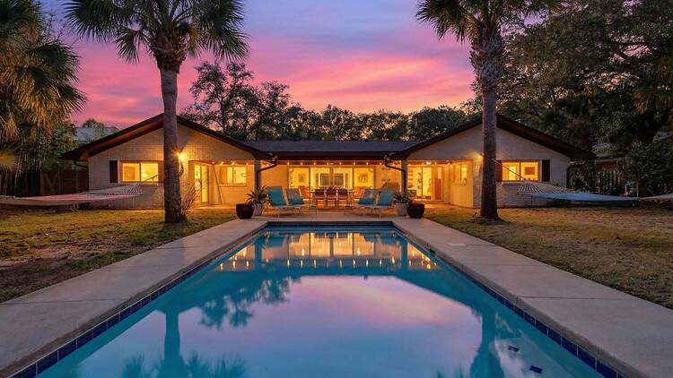 Best for poolside lounging: The mid-century bayfront home Best for poolside lounging: The mid-century bayfront home