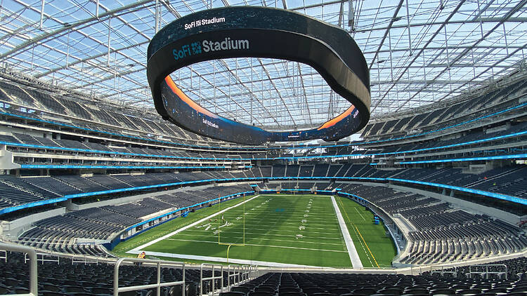 Full view of an empty SoFi Stadium