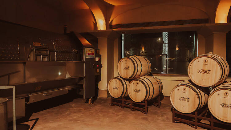 In the basement of Hotel Irada is a state-of-the-art wine production facility