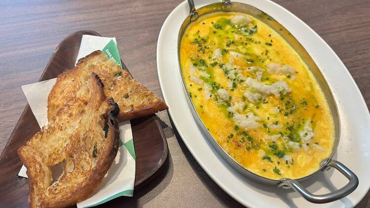 Arnold Bennett omelette with sourdough