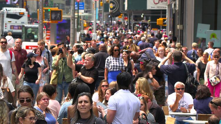 Crowded street in New York City Crowded street in New York City