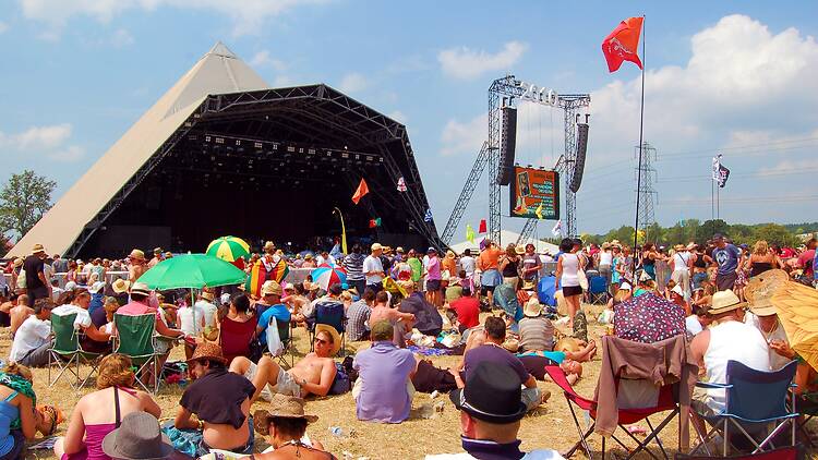 Glastonbury festival and the Pyramid Stage Glastonbury festival and the Pyramid Stage