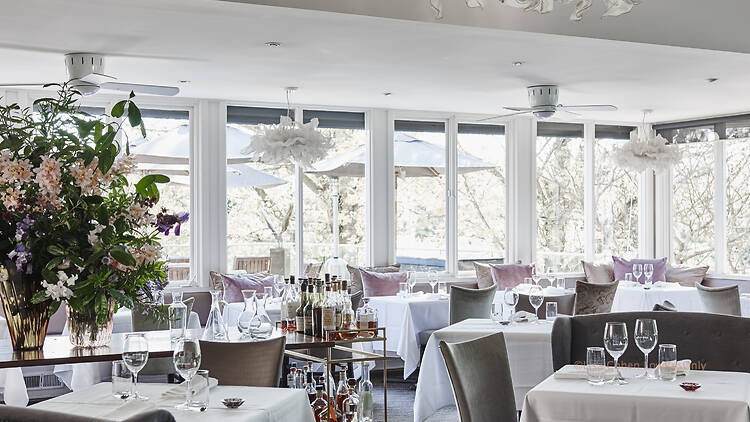 The dining room at Lake House Daylesford.