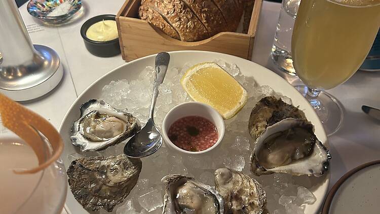A plate of oysters at Lake House Daylesford.