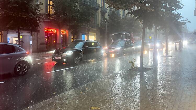 Una imatge del temporal que ha sacsejat Barcelona aquest cap de setmana