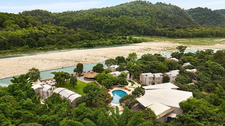 The whole resort by river Kosi