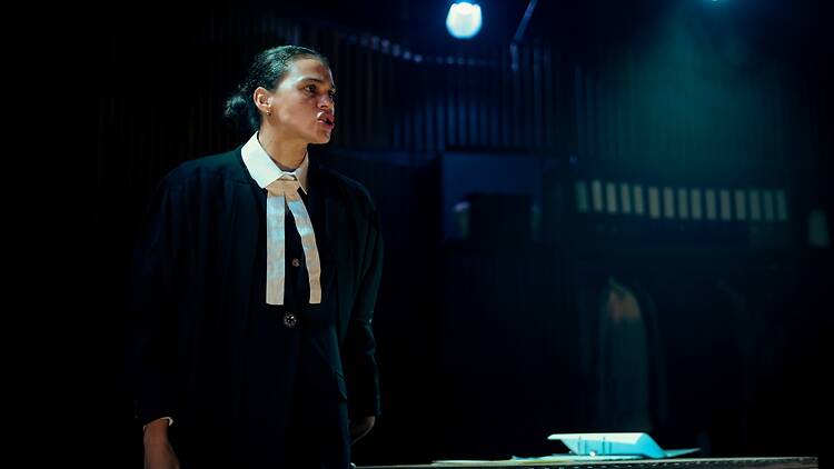 Danica De La Rey Jones switches from powerful lawyer to sexual assault victim in Prima Facie at the Market Theatre.