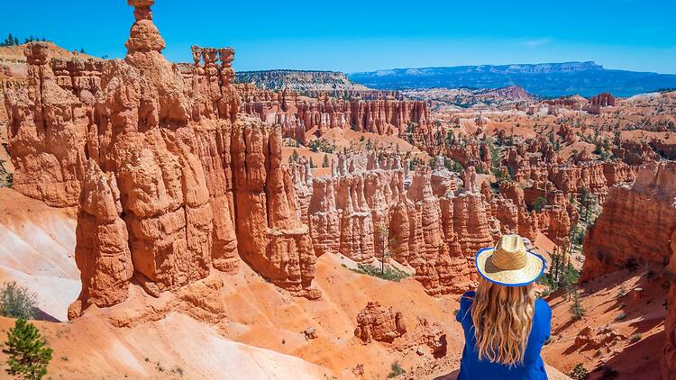 Traveler visiting Bryce Canyon national park in Utah