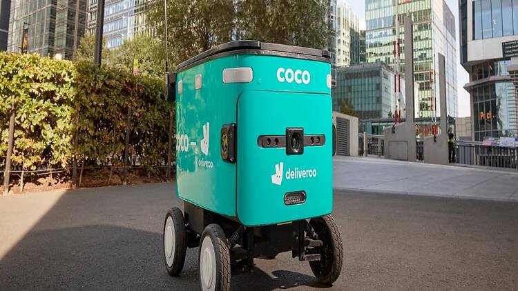 Deliveroo and Coco Robotics vehicle Deliveroo and Coco Robotics vehicle
