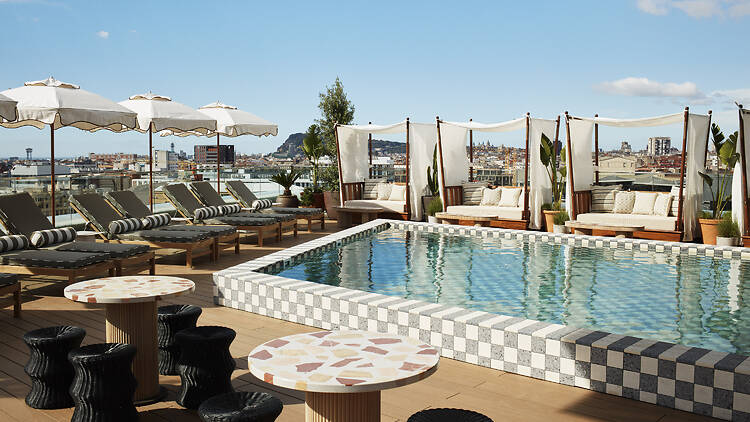 The rooftop pool at The Hoxton
