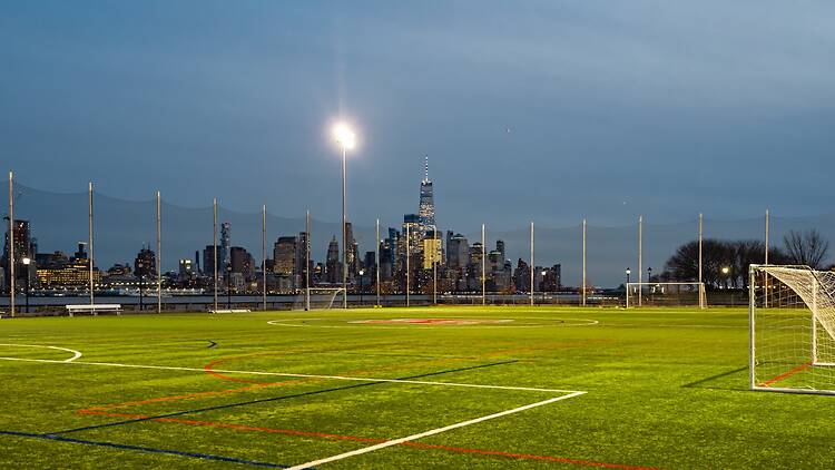 Nighttime soccer in NYC Nighttime soccer in NYC