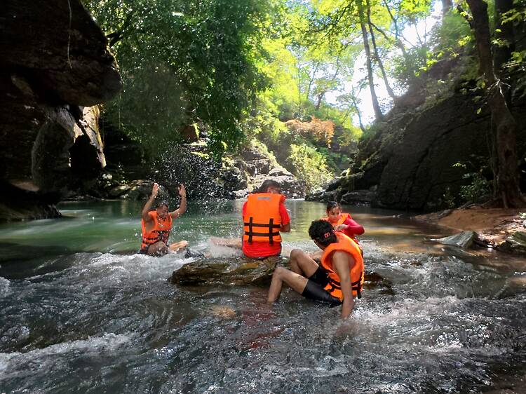 Secluded waterfall trek