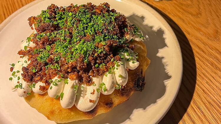 Flatbread dish at From Here By Mike