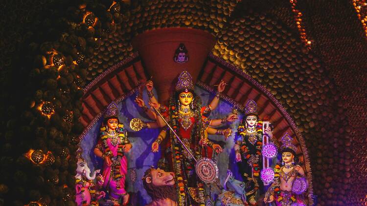 Ma durga at a pujo pandal in Delhi