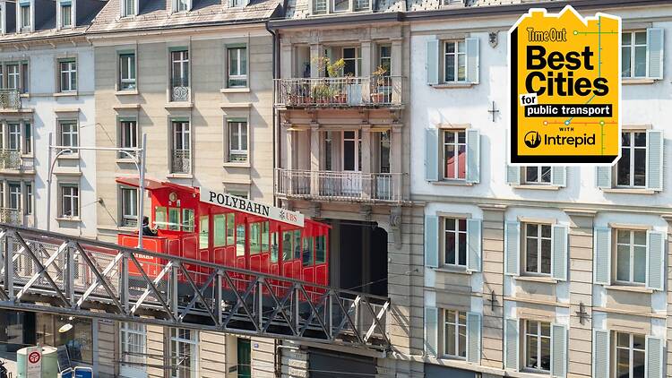 Zurich’s UBS Polybahn funicular cable car