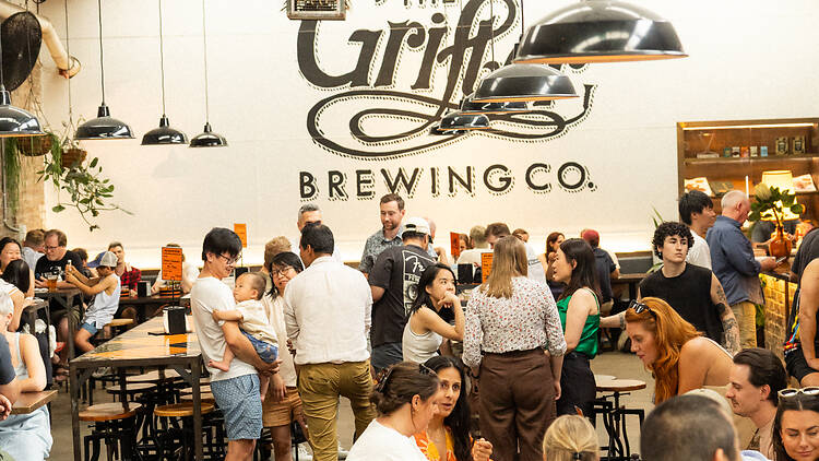 The Grifter Brewing Co people in a beer brewery
