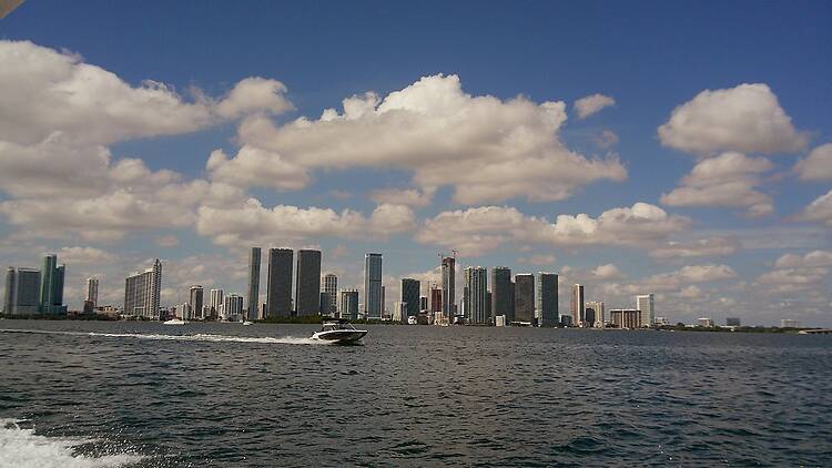 Miami skyline from the water