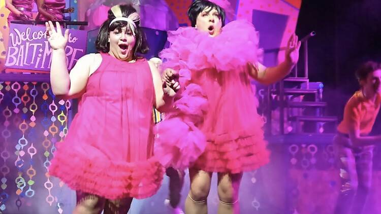Tracy and her mother sharing a moment in Hairspray.