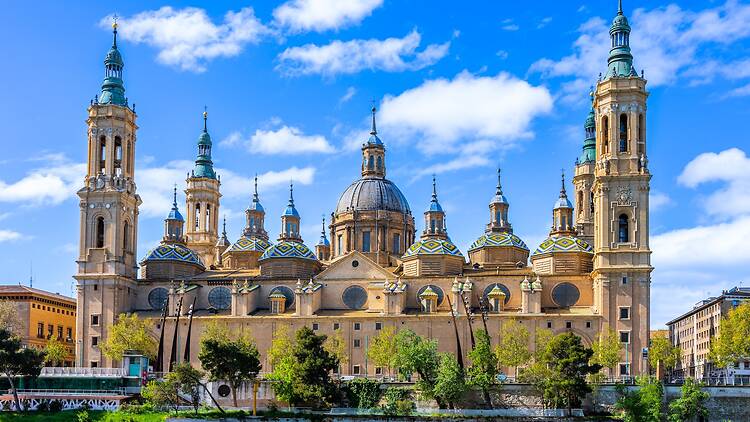 The Basilica of Our Lady of the Pillar seen from the Ebro river