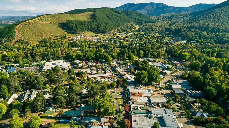 aerial view of Bright aerial view of Bright