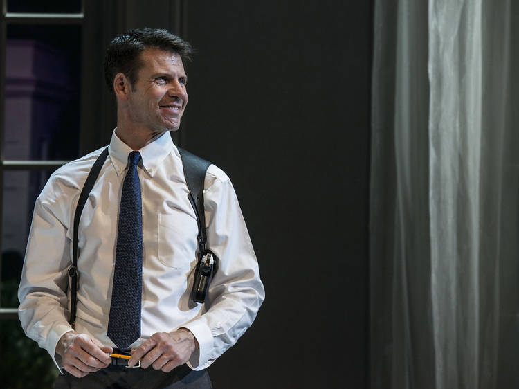 Lloyd Owen (Frank Farmer) in The Bodyguard at The Adelphi Theatre  Photo....jpg