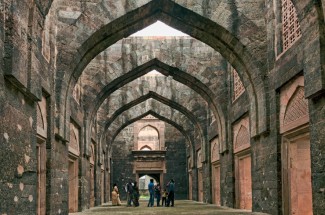 The main durbar hall of Hindola Mahal, Mandu, India